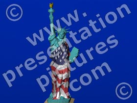 statue of liberty and flag - powerpoint graphics